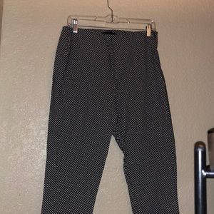 Black and White Straight Dress Pants